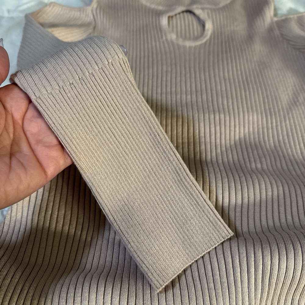Say What? Tan Ribbed Dress - Picture 6 of 6